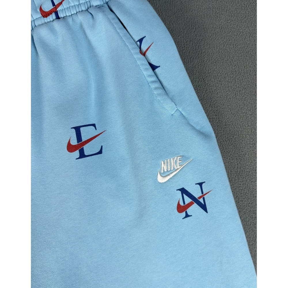 Nike Sweat Shorts XXL Blue Sportswear Club Fleece All Over Print Lounge - Picture 3 of 8
